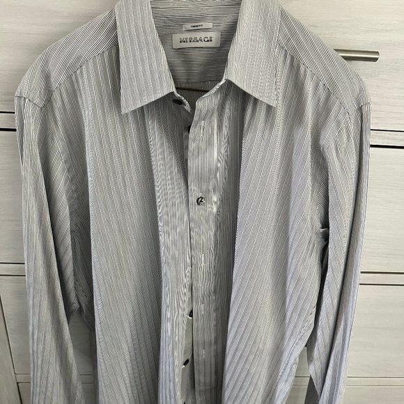 Black & White Striped Versace Dress Shirt (slim fit) - Picture 1 of 7